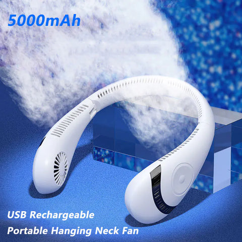 Portable 5000mAh Hanging Neck Fan